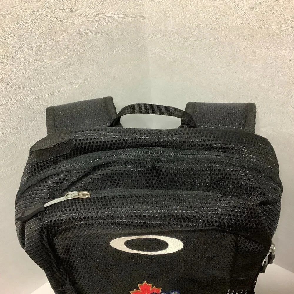 Oakley #92604 Backpack Black Labatt Blue Imported Embordered Front 18
